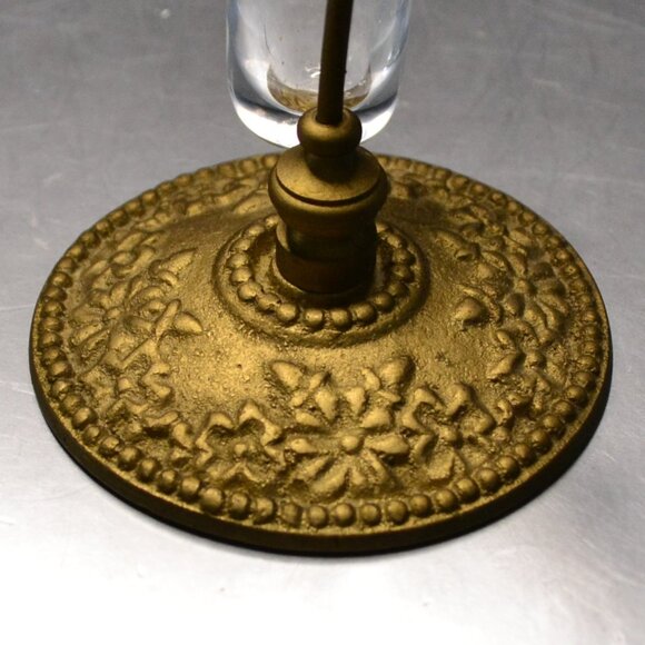 Glass And Brass Bud Vase In Style Of Art Noveau Flower Display Room Accent - Picture 5 of 5